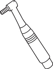 Line Art Dental Drill Handpiece Illustration.eps