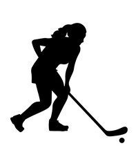 hockey player playing hockey silhouette vector art