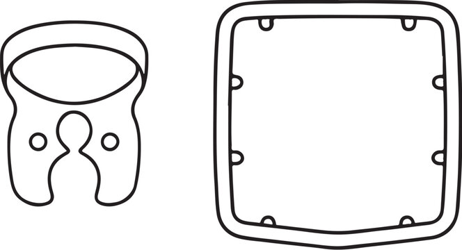Rubber Dam Clamp and Frame Illustration.eps