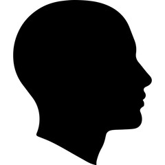 Human head silhouette with transparent background