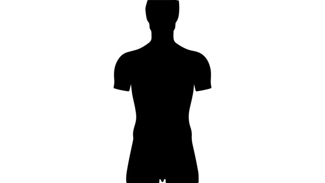 Male torso silhouette with transparent background