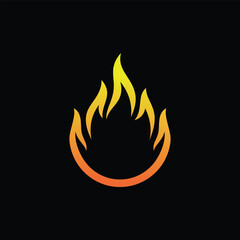 minimalist fire flame logo design template