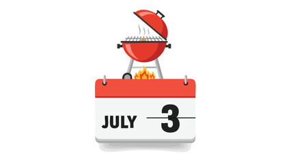 Anticipating Outdoor Grilling Festivities Scheduled for the Third Day of July Summer Celebration Barbecue Event
