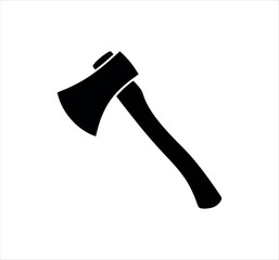 Sharp black axe silhouette vector illustration isolated on white background. Axe icon vector illustration.