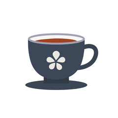 Traditional Tea Cup Flat Vector Illustration