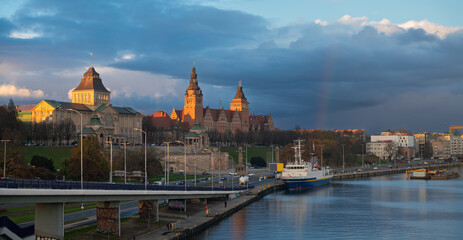 Panorama of Old Town in Szczecin,Poland
