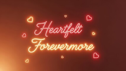 Neon Love Declaration with Heart Symbols and warm glowing text for romantic expression