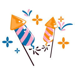 rocket fireworks ready to launch when the new year arrives