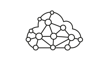 Networked cloud technology illustration representing cloud computing and data connectivity