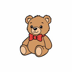 Obraz premium teddy bear wearing a red tie for Valentine's concept design