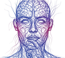 Fototapeta premium Artificial intelligence neural network brain vector concept