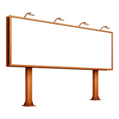 Obraz premium Large blank billboard sign on metal stand isolated on transparent background