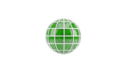 Green Globe Isolated on White Background
