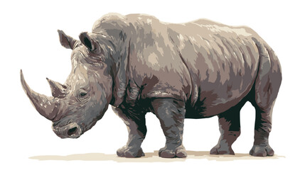Obraz premium Vector illustration of a rhino isolated on a white background