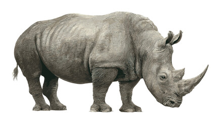 Obraz premium Vector illustration of a rhino isolated on a white background