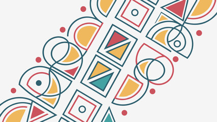 Abstract Geometric Pattern With Circles And Triangles Vector Design