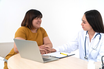 Healthcare Consultation: A medical professional offers guidance and support to a patient, fostering trust and empathy in a tranquil consultation setting.