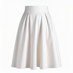 Elegant pleated midi skirt, presented against a pristine white background offering style