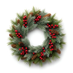 Christmas Wreath with Red Berries &ndash; Holiday Door Decor