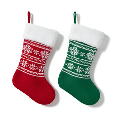 Red and Green Christmas Stockings &ndash; Holiday Fireplace Decor