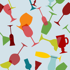 vine glasses seamless pattern.Texture for fabric, wrapping, wallpaper. Decorative print