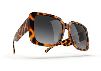 Fashionable squared frames with tortoiseshell pattern rest gently on a white surface