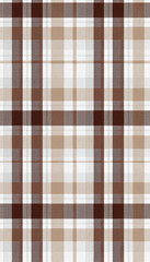 Classic brown plaid pattern texture. Woven fabric background with earthy tones.