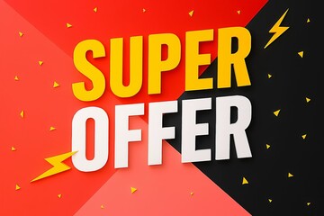 Super offer banner design for advertising special deals and sales promotion