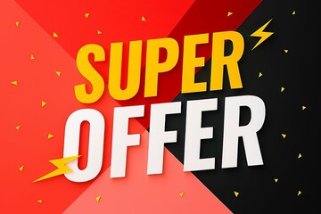 Fototapeta premium A captivating promotional graphic announcing a super offer with bold text and vibrant colors