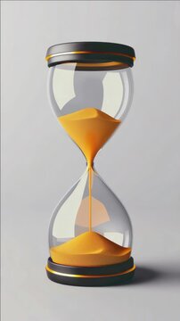 Time runs out with a grain hourglass against a white background.