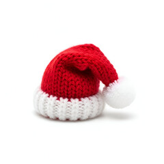 Knitted Santa Claus hat isolated on white