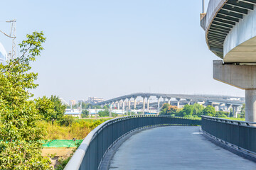Fototapeta premium The Blue Sky Overpass in Chengdu, Sichuan Province, China