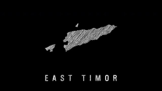 East timor animated sketch on black background