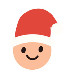 Smiling Santa Hat Cartoon Face