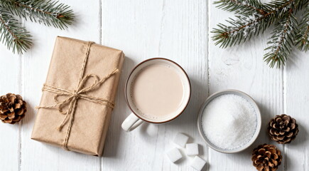 Cozy Christmas Gift with Hot Drink Setup