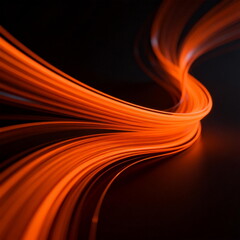 Dynamic Orange Light Streams on Dark Background