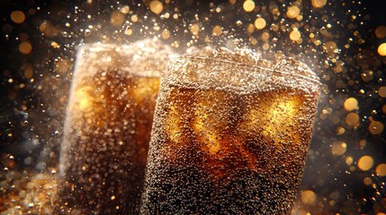 Sparkling Cola Drinks, Festive Background, Celebration