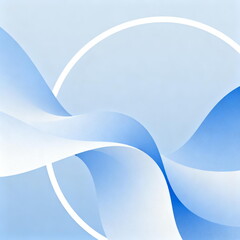 Abstract Blue Curved Wave Background with Circle