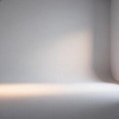 Minimalist White Room with Soft Light and Shadows