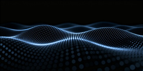 Futuristic Abstract Digital Waveform with Glowing Dots