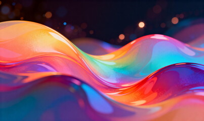 Vibrant and colorful abstract liquid waves with dynamic patterns