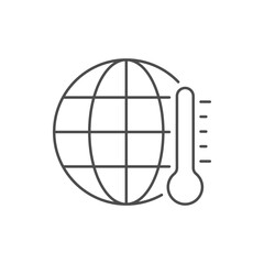 Earth temperature line outline icon