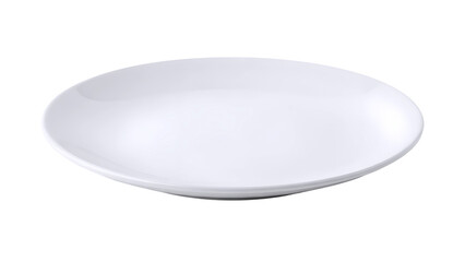 White plate on white background isolated on transparent background