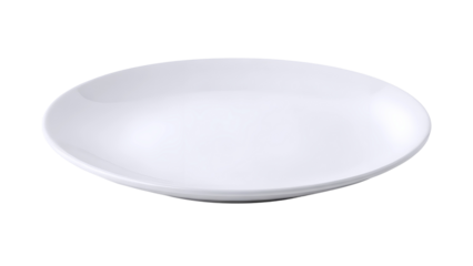 White plate on white background isolated on transparent background