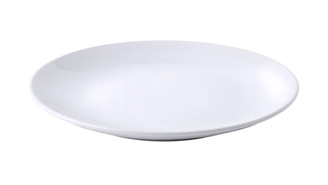 White plate on white background isolated on transparent background