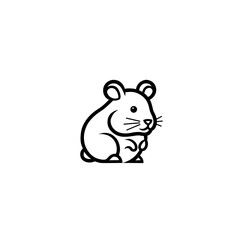Simple Line art hamster Vector icon