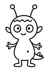 Funny cartoon  smiling like a cute little monster