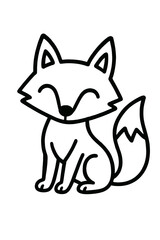 Obraz premium Cute vector cartoon of a fox as happy animal characters in a simple illustration style