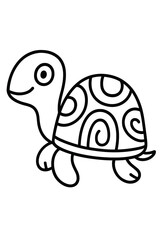 Funny Cute Turtle Cartoon Vector Illustration