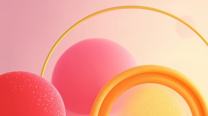 Colorful abstract geometric shapes with soft gradients and light effects